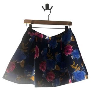 Forever 21 Floral Print Skirt - Blue, Pink,‎ Gold - Pleated Mini - Size 29